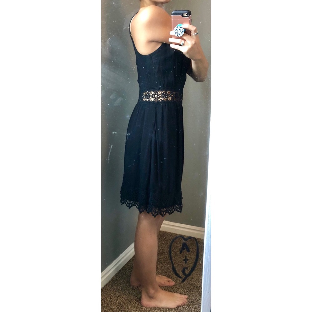 Black dress See through waist